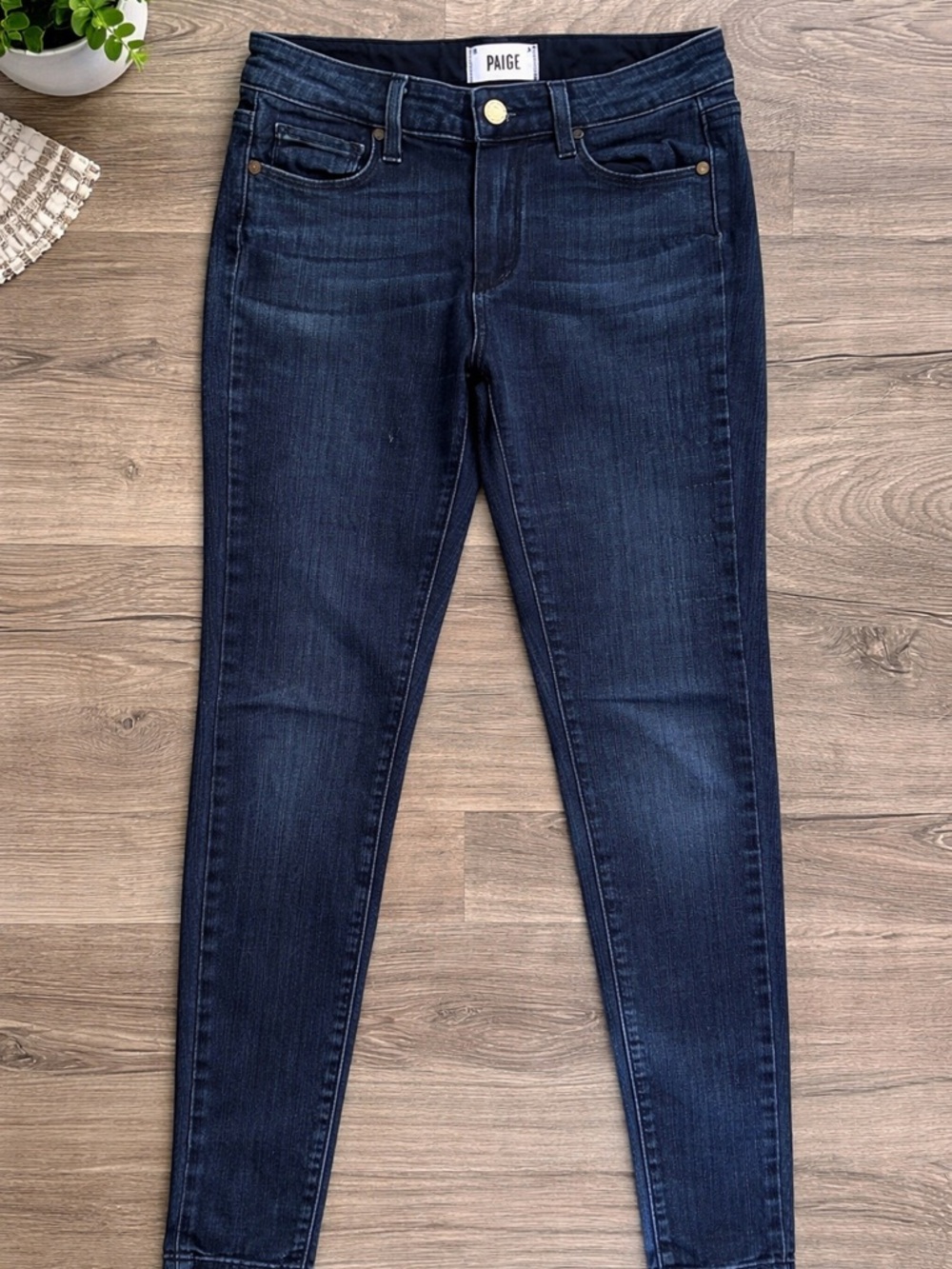 PAIGE Hoxton Ultra Skinny Dark Blue High-Rise Jeans Size 27 - Picture 2 of 4
